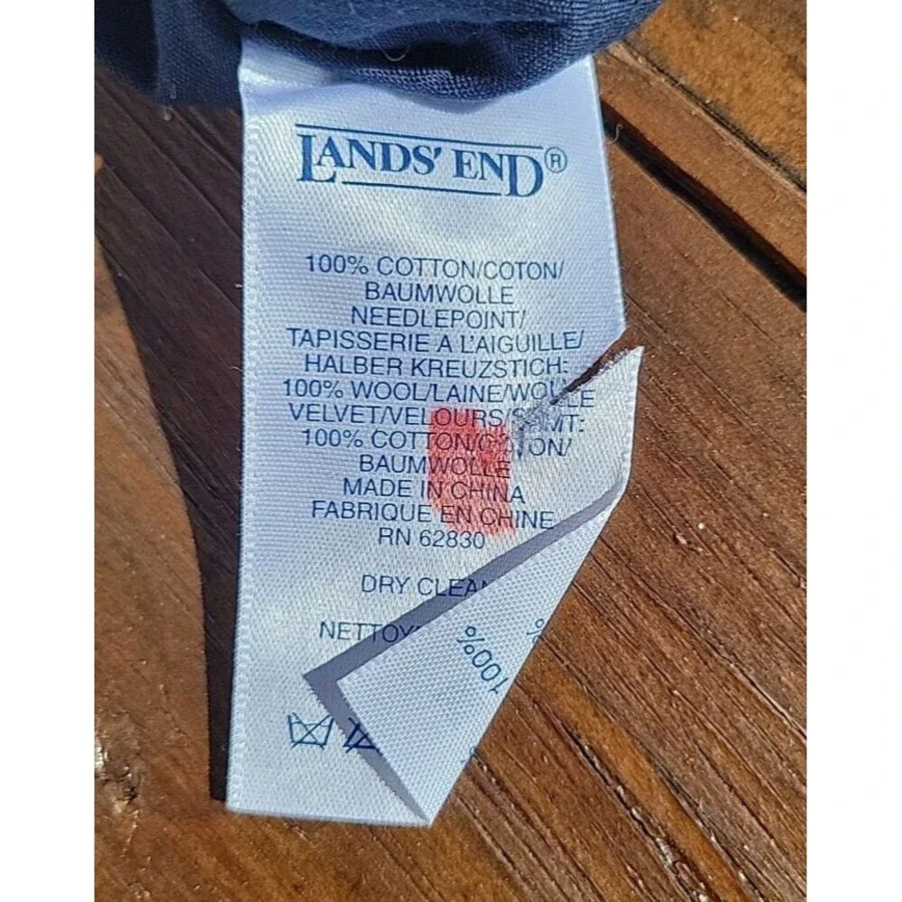 Lands' End Needlepoint Christmas Stocking BRODY Snowman Wool Discontinued C1